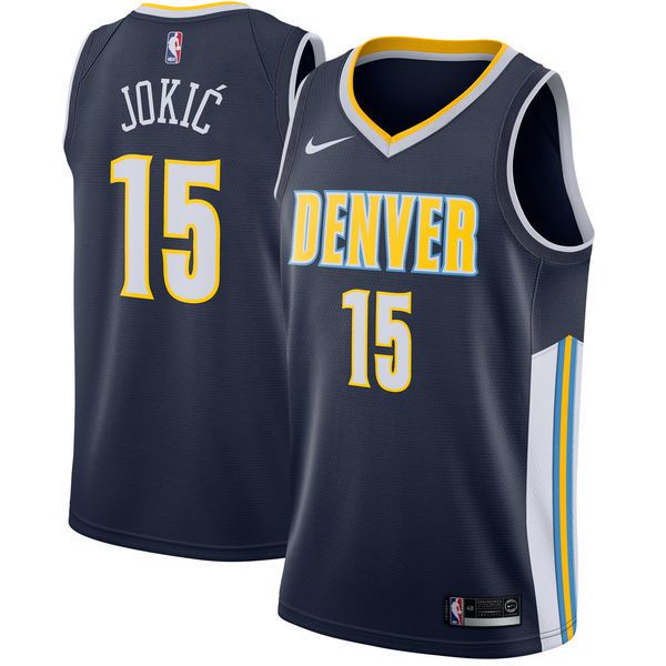 Men Denver Nuggets #15 Jokic Blue Game Nike NBA Jerseys->denver nuggets->NBA Jersey